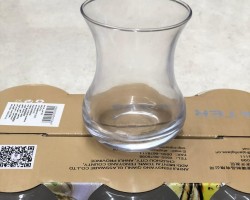 طقم 6 كاسات شاي زجاج سادة مخصر طقم 6 كاسات شاي زجاج سادة مخصر